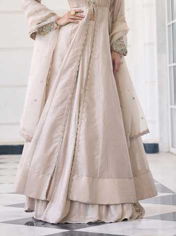Awigna Ivory Tissue, Organza V-neck Calla Seauins Anarkali Set Online at Aza Fashions Awigna_Ivory Tissue, Organza V-neck Calla Seauins Anarkali Set _Online_at_Aza_Fashions