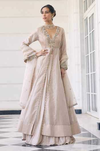 Awigna Calla Tissue Organza Seauins Anarkali Set 