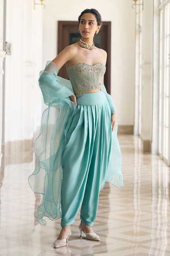 Awigna Freesia Corset & Pleated Dhoti Pant Set 