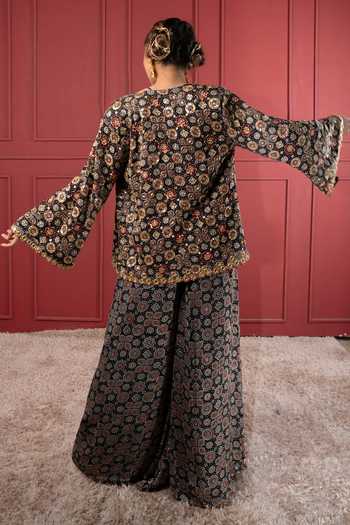 Sheeshakari Hand Embroidered Jacket Pant Set 