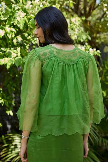 Surmaye Wander Trail Embroidered Top & Slip Set 