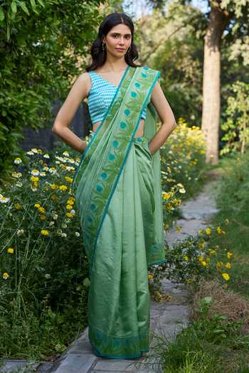 Surmaye Pomegranate Trail Embroidered Saree 