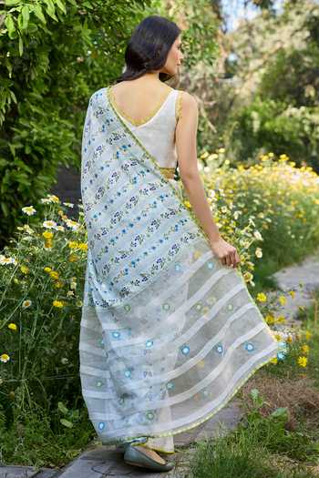 Surmaye Hidden Orchard Ivory Saree 