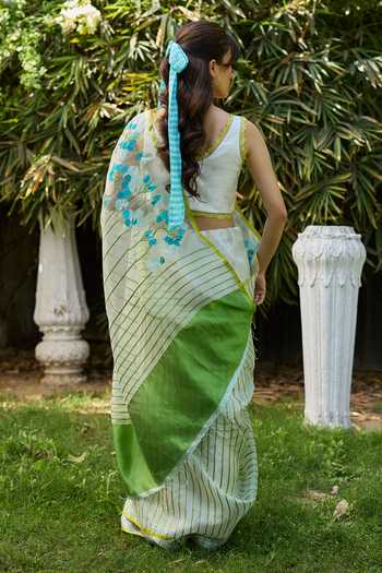 Surmaye Water To Wood Ivory Jamdani Saree 