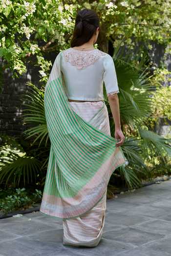 Surmaye Crossroads Pink Printed Saree 