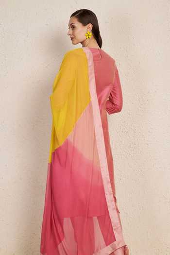 NUHH Hand Embroidered Sleeve Kurta Set 