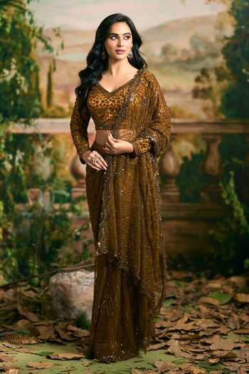 Samyukta Singhania Net Saree & Blouse Set 