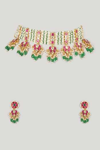 Namasya Beaded Necklace & Earrings Set 