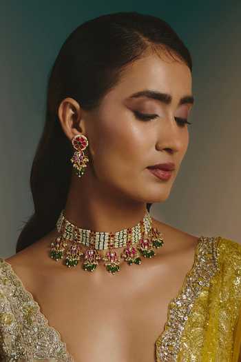 Namasya Beaded Necklace & Earrings Set 