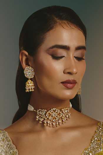 Namasya Floret Embellished Necklace & Earrings Set 