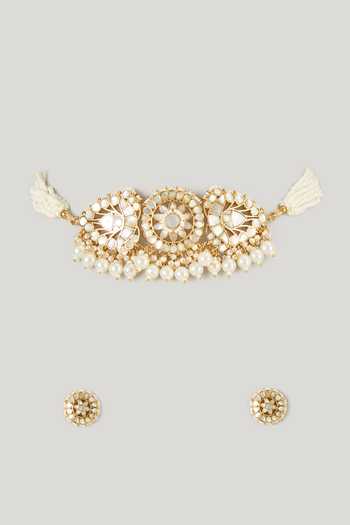 Namasya Floret Embellished Necklace & Earrings Set 