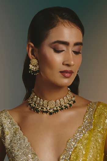 Namasya Stone Embellished Necklace & Earrings Set 