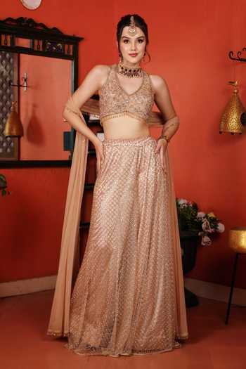Lasha Satin Net Blouse & Sharara Set 