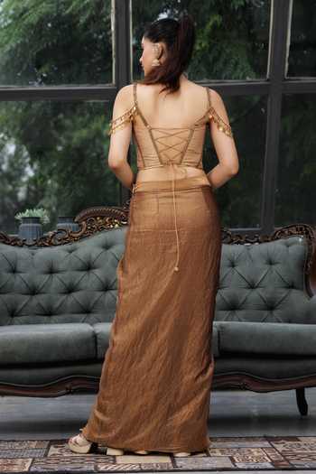 Lasha Zari Tissue Corset & Skirt Set 