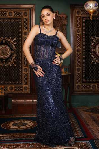 Lasha Embroidered Corset & Lehenga Set 
