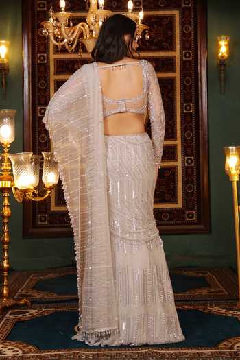 Lasha Hand Embellished Saree & Blouse Set 