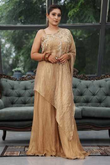 Lasha Zari Tissue Kaftan Set 