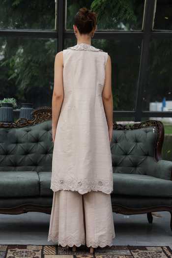 Lasha Silk Jacket Palazzo Set 