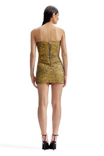Cilvr Sculpted Gold Corset Dress 
