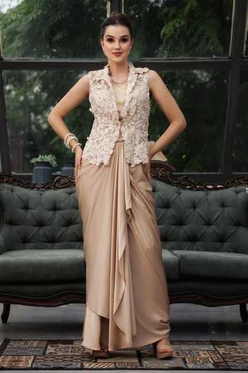 Lasha Jacket & Draped Skirt Set 