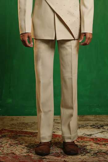Shop_Ahi Clothing_Ivory Suiting Embroidery Regal Zardozi Jodhpuri Bandhgala Set _Online_at_Aza_Fashions