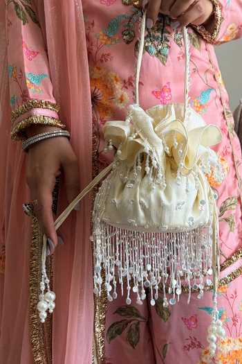Shop_Plode_Ivory Beads, Pearls, Tassels Anaar Embroidered Potli Bag _Online_at_Aza_Fashions