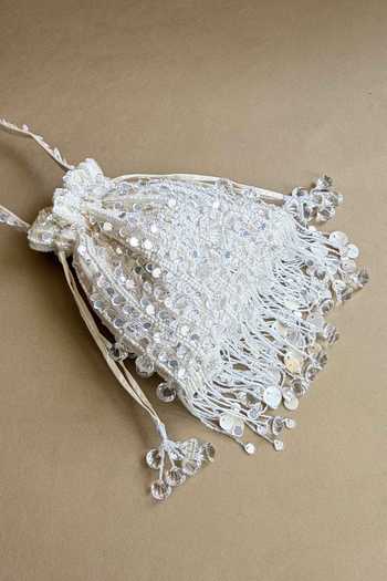 Buy_Plode_White Sequins, Beads, Pearls, Tassels Pataka Embellished Potli Bag _Online_at_Aza_Fashions