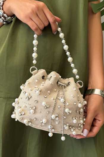 Plode Jute Starry Embellished Bucket Bag 