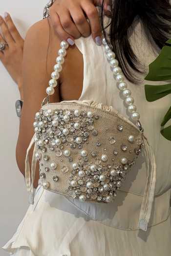 Plode_Beige Jute Embellished Tub Bag _Online_at_Aza_Fashions