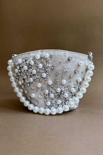 Plode_Beige Jute Embellished Tub Bag _at_Aza_Fashions