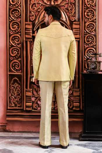 Yajy By Aditya Jain Udayan Pintucked Jacket & Pant Set 