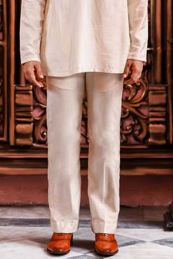 Yajy By Aditya Jain_Blue Nobonil Ombre Chikankari Jacket Pant Set _Online_at_Aza_Fashions