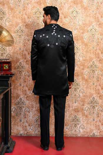 Yajy By Aditya Jain Baishakhi Sahi Embroidered Jacket & Kurta Set 