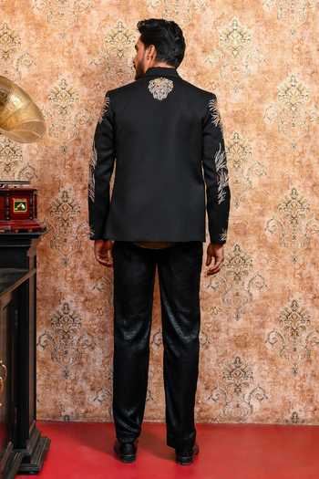 Yajy By Aditya Jain Kaalo Karigari Cutdana Bomber Jacket 