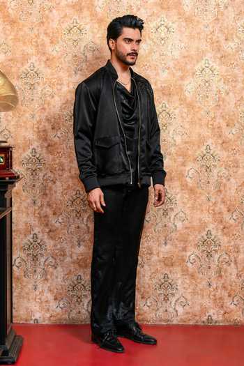 Buy Yajy By Aditya Jain Black Suiting Raatriwaaj Cutdana Embellished Bomber Jacket Online at Aza Fashions Buy_Yajy By Aditya Jain_Black Suiting Raatriwaaj Cutdana Embellished Bomber Jacket _Online_at_Aza_Fashions