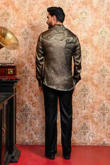 Yajy By Aditya Jain Swarna Draped Cowl T-shirt & Pant Set 