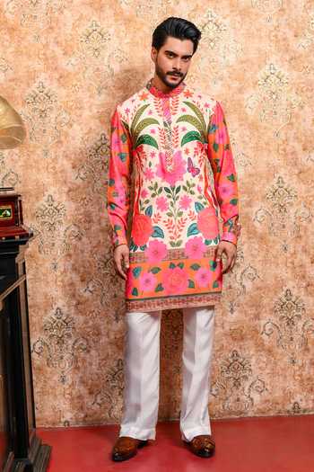 Buy Yajy By Aditya Jain Multi Color Muslin Mridula Print Kurta And Pant Set Buy_Yajy By Aditya Jain_Multi Color Muslin Mridula Print Kurta And Pant Set