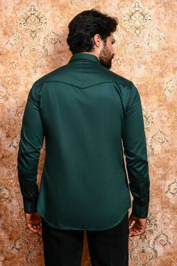 Yajy By Aditya Jain Shobhuj Panna Quilted Panel Shirt 