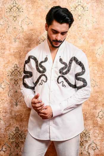Yajy By Aditya Jain Naagraj Dual Serpent Motif Shirt 