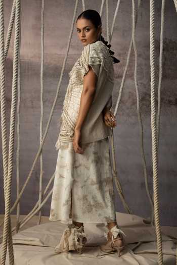 Kritika Murarka Ivory Cotton Shawl Neck Crushed Lace Embroidered Top Online at Aza Fashions Kritika Murarka_Ivory Cotton Shawl Neck Crushed Lace Embroidered Top _Online_at_Aza_Fashions