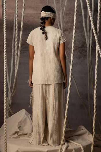 Kritika Murarka Ivory Crushed Cotton Trouser 