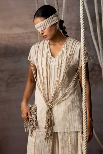 Kritika Murarka Ivory Crushed Jute Rope Top 