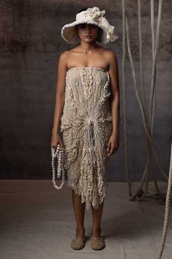 Kritika Murarka Ivory Crochet Tube Dress 