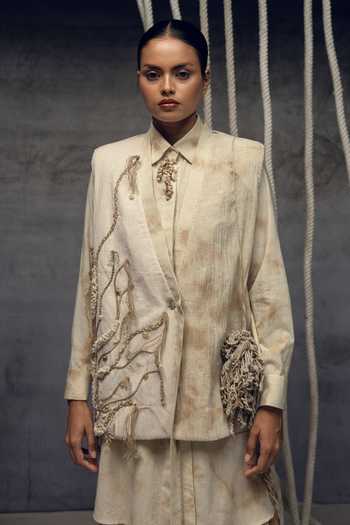 Kritika Murarka Jute Embroidered Kimono Jacket 