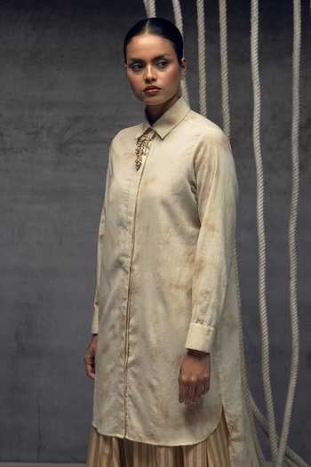 Kritika Murarka Ivory Ombre Linen Shirt 