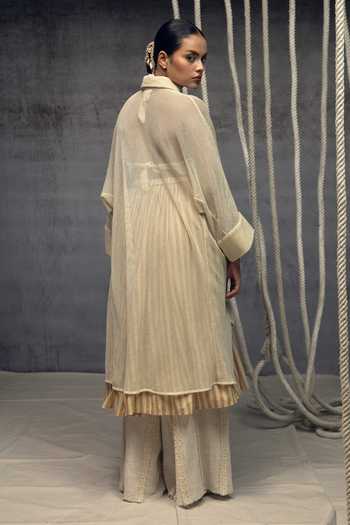 Kritika Murarka Ivory Mesh Shirt Dress 