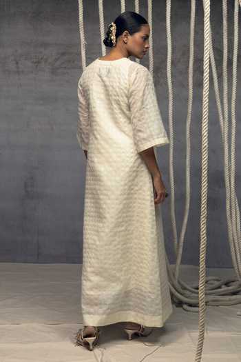 Kritika Murarka Ivory Checkered Pattern Dress 
