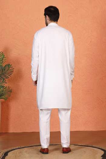 Aham-Vayam Cotton Linen Kurta & Pant Set