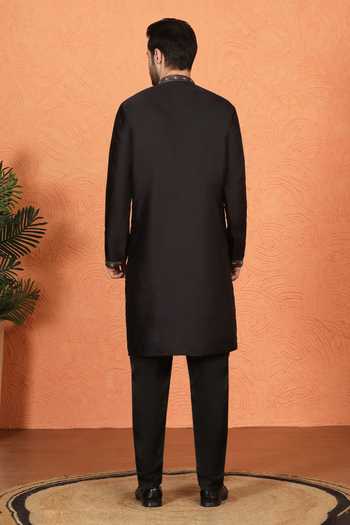Aham-Vayam Cotton Silk Kurta & Pant Set 