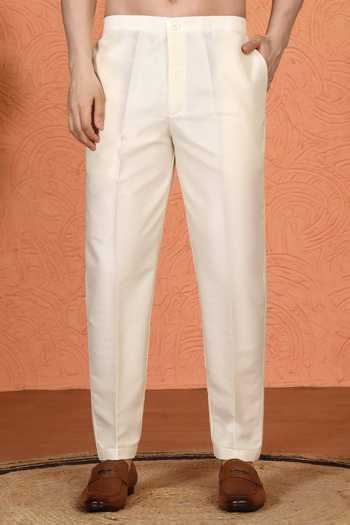 Aham-Vayam Off White Silk, Cotton Floral Embroidered Kurta And Pant Set Online at Aza Fashions Aham-Vayam_Off White Silk, Cotton Floral Embroidered Kurta And Pant Set _Online_at_Aza_Fashions